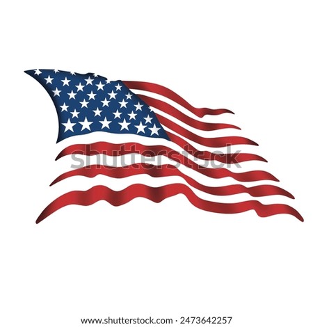 Image, Stock Photo American flag on floating boat