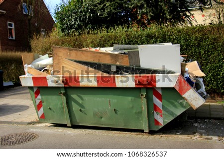 Image, Stock Photo Cement garbage chute with shabby surface