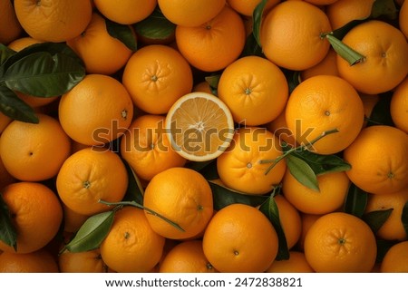 Similar – Image, Stock Photo Orange citrus with green leaf