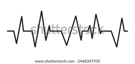 Heart beat line icon. EKG heart beat line, vector. Cardiogram line icon, sign. Heart pulse silhouette, icon, symbol. Heartbeat pulse vector. Vector illustration.