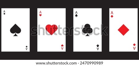 Set of vector playing card suit on a black background. vector illustration.