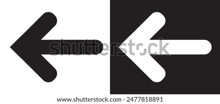 Back arrow symbol icon. previous, reply icon on a white background. Vector illustration.