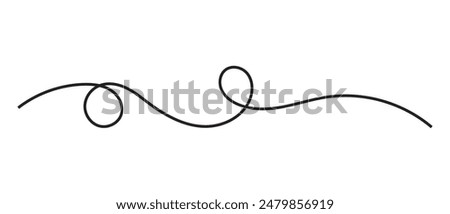 Abstract Squiggle wavy thin line. Squiggle Line Element banner. Vector illustration.