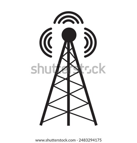 Radio tower icon. flat design transmitter antenna vector. Radio tower icon for website design and development.