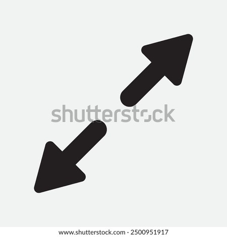 Maximize and expand, direction arrows from full screen icon vector.  Flat style Arrow means from expansion and open icon vector illustration.