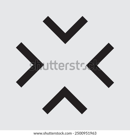 Maximize and expand, direction arrows from full screen icon vector.  Flat style Arrow means from expansion and open icon vector illustration.