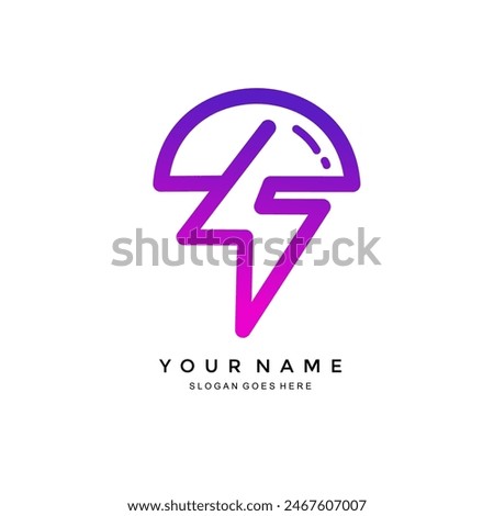 energy mushroom logo design template. vector illustration of a combination of mushroom and electricity icons.