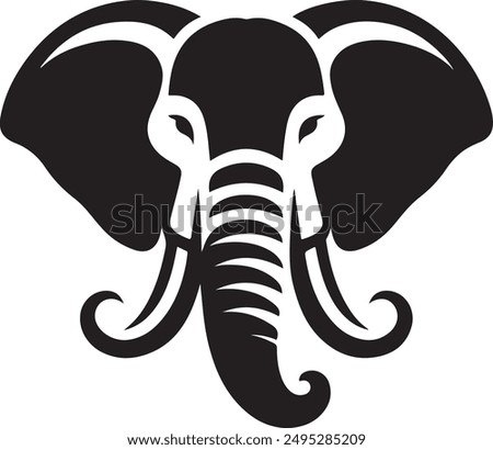 Elephant Head Silhouette Vector Logo For The Best Elephant Head Icon Illustration