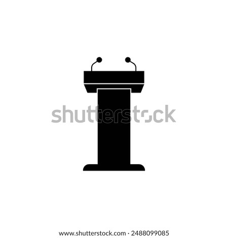 Podium of rostrum vector icon. Podium of rostrum vector icon. Black vector icon isolated on white background podium of rostrum. Black vector icon isolated on white background podium of rostrum.