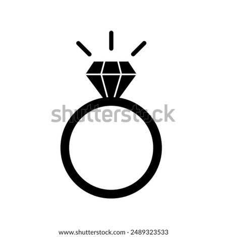 diamond ring icon vector on white background.engagement ring icon