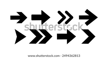 vector collection of arrow icons of various styles on white background