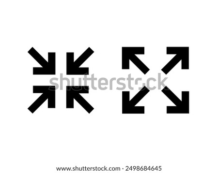 full screen and exit full screen icon vector with trendy design