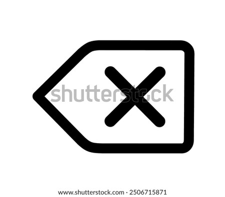 delete icon vector on white background. backspace icon