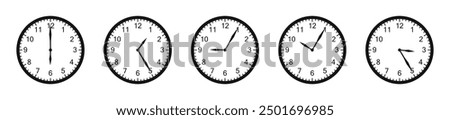 Clock flat icons. Clocks vector icon set.