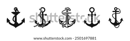 Anchor vector logo set. Anchor icon set