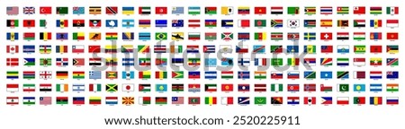 Flags of all countries set. National symbols collection