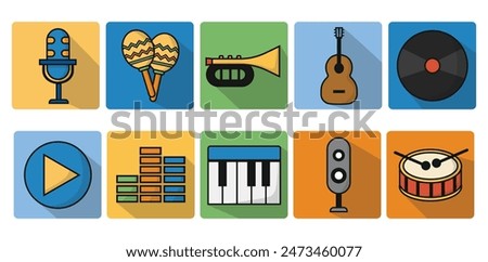 Music Icon Illustration Set Collection