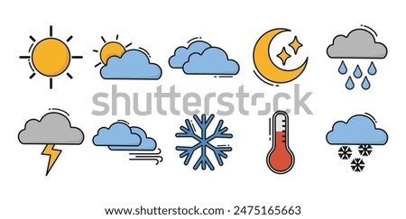 Weather Icon Illustration Set Collection