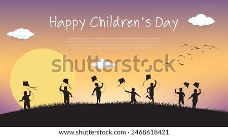 Similar – Image, Stock Photo Kite flying at sunset