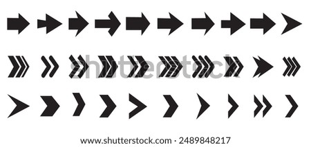 Set of vector arrows. Mega bundle set. Arrow vector icon collection. Black arrows collection. Arrow. Cursor. Arrow vector icon. Collection different arrows sign. Vector illustration.