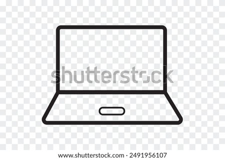 Laptop icon vector. Device icon. computer illustration sign. PC symbol. Monitor Display Screen outline and filled vector sign. Laptop symbol, logo illustration. Vector illustration. 
