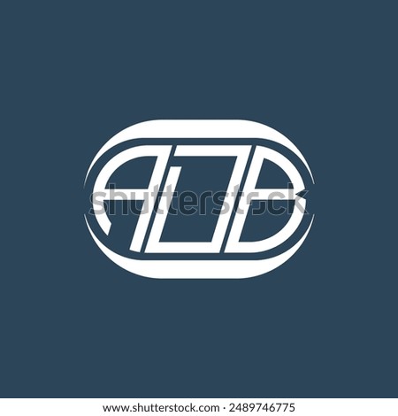 ADB abstract monogram logo design. ADB monogram unique modern flat abstract letter logo design.