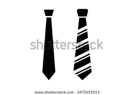 Neck tie set. Black and white neck tie. realistic vector icon illustration set. Isolated on white. Tie business icon vector on white background.