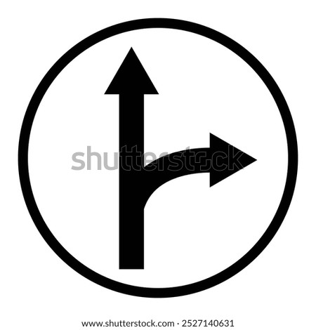 Road direction arrow right. black arrow traffic road sign concept, graphic, pointer, design. Way direction arrow icon isolated on white background. Vector illustration. EPS 10