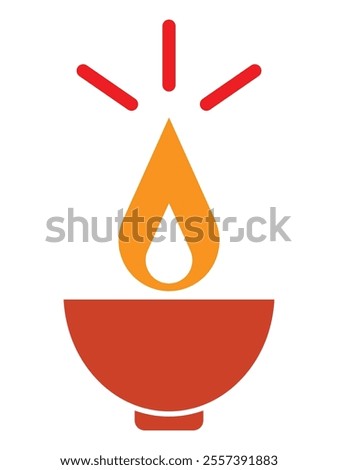 Diwali icon. Happy Diwali, festival of the Lights in India country. Diwali lamp icon, vector logo design isolated on white background. Vector illustration. EPS 10