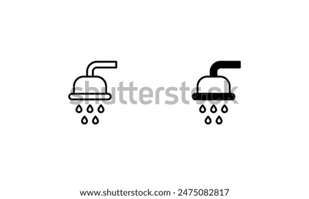 Shower icons set isolate white background vector stock illustration.