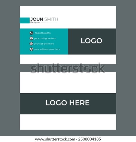 Double-sided creative business card template.Portrait and landscape orientation.Horizontal and vertical layout.Personal visiting card with company logo. white color theme.