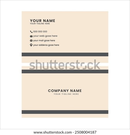 Double-sided creative business card template.Portrait and landscape orientation.Horizontal and vertical layout.Personal visiting card with company logo. white color theme.