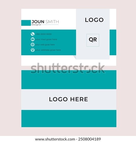 Double-sided creative business card template.Portrait and landscape orientation.Horizontal and vertical layout.Personal visiting card with company logo. white color theme.