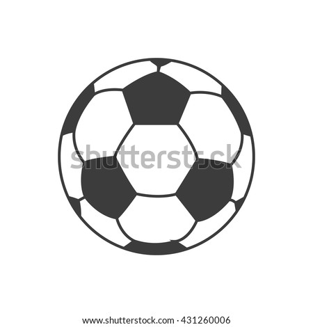 Soccer ball icon. Flat vector illustration in black on white background. EPS 10 Stockfoto © 