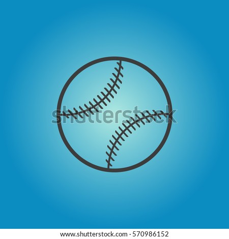 Baseball ball icon. Flat vector illustration in black on white background. EPS 10