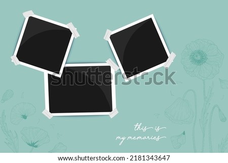 template polaroid photography background for design vector template
