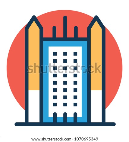 
Vector illustration of PPG Palace, United States 
