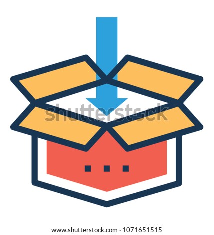 
Dropbox Flat and Line Icon 
