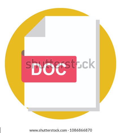 
Flat icon of a microsoft word document 
