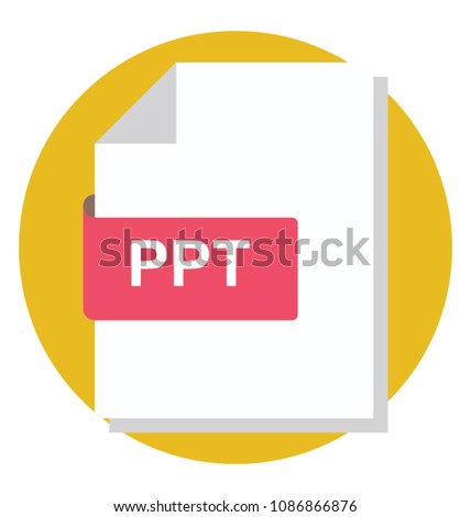 
Flat icon of a powerpoint file 
