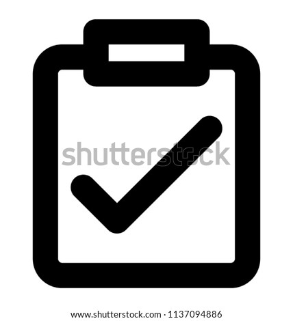 Clipboard with check-mark symbolising assignment turned in or assignment submission 