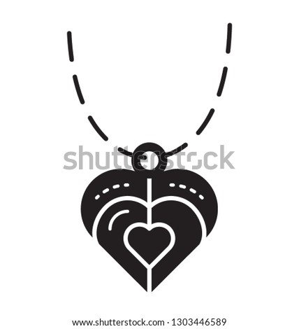 Heart pendant icon design 