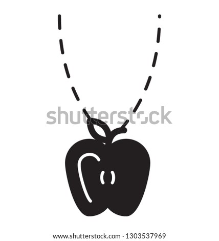Glyph icon design of a chain pendant 