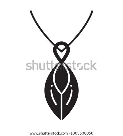 Glyph icon design of a chain pendant 