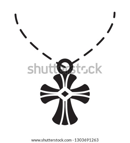 Glyph icon design of a chain pendant 