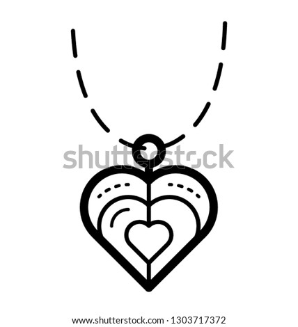 Heart pendant icon design 