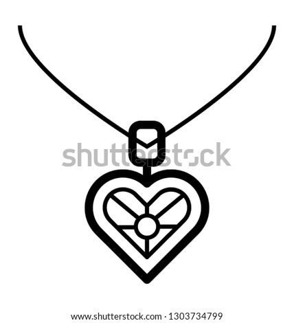 Heart pendant icon design 