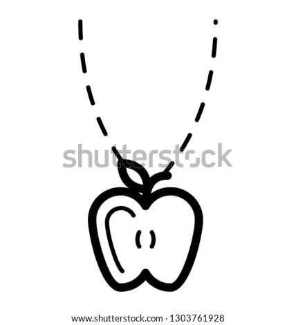 Line icon design of a chain pendant 