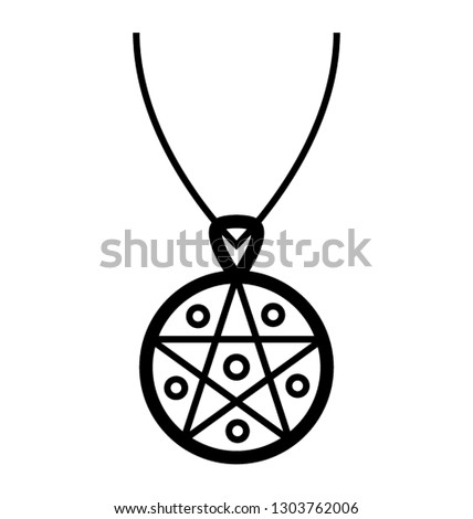 Line icon design of a chain pendant 