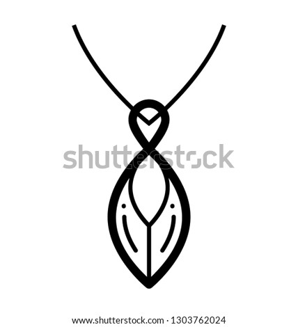 Line icon design of a chain pendant 